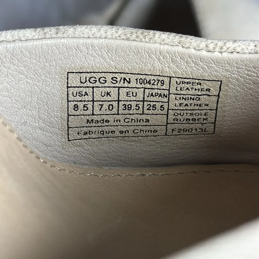 UGG Lucy‎ Ankle Light Tan Twist Wrap Jute Wedge Platform Sandals Sz 8.5